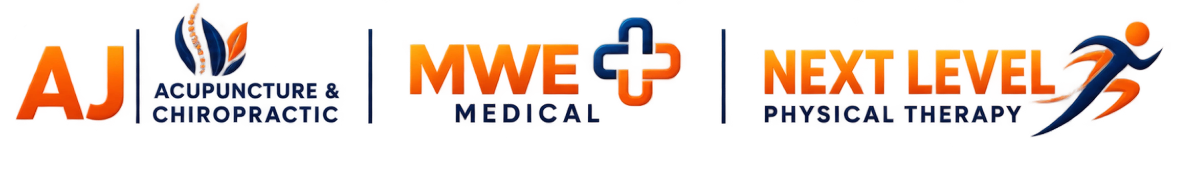 AJ Acupuncture & Chiropractic, MWE Medical, Next Level Physical Therapy