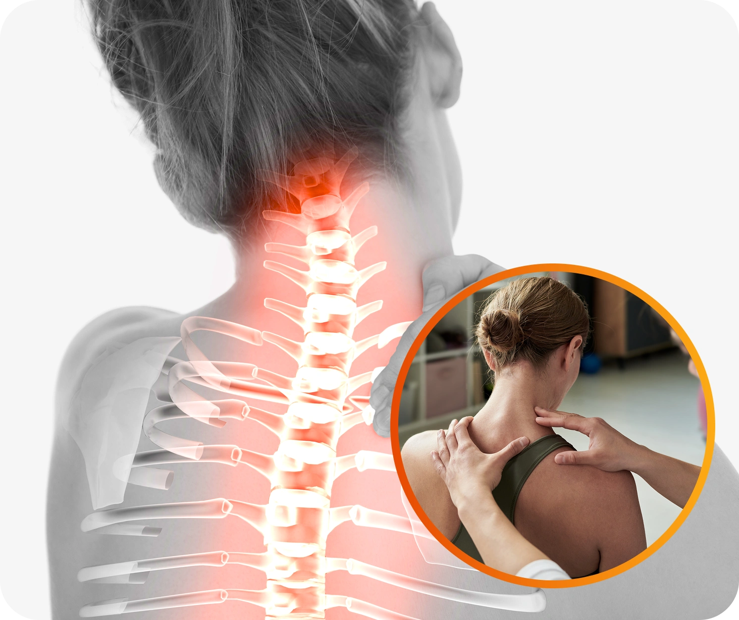 Neck and spine injury illustration
